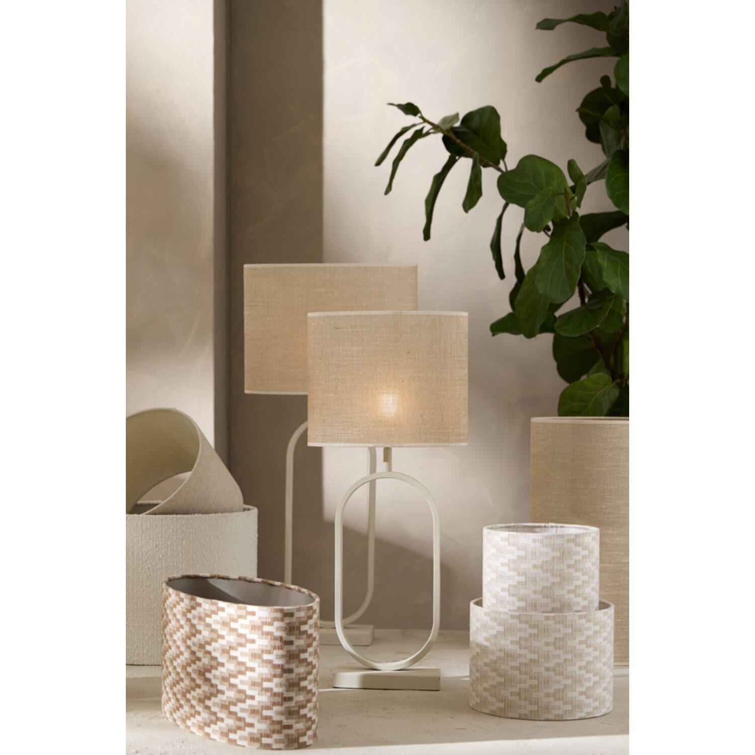 Light & Living lampenkap Sendai ovaal 30x15x25cm beige