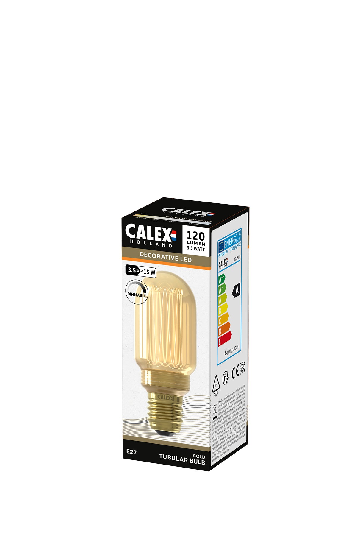 Calex LED buislamp E27 3,5W goud dimbaar