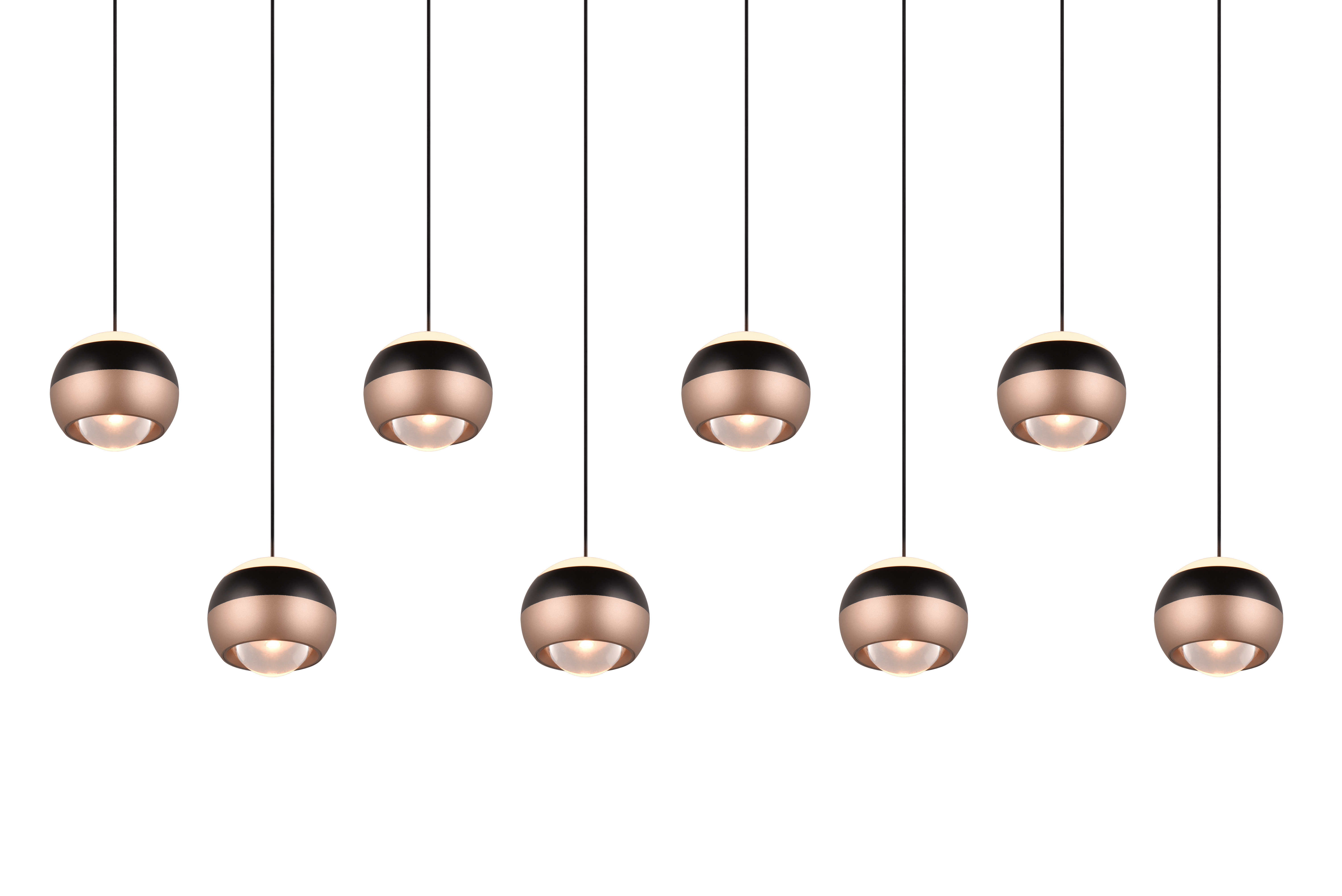 Trio Select hanglamp Orbit 8-lichts mat zwart