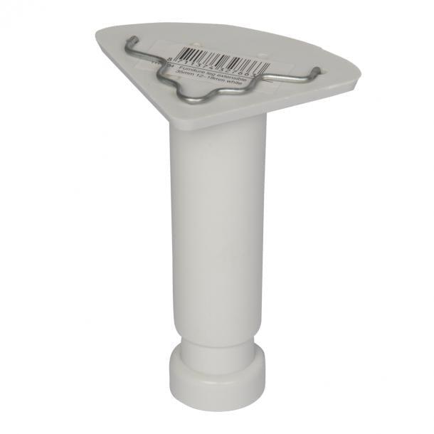 Duraline meubelpoot verstelbaar pvc 3,5x12-18cm wit 5pp