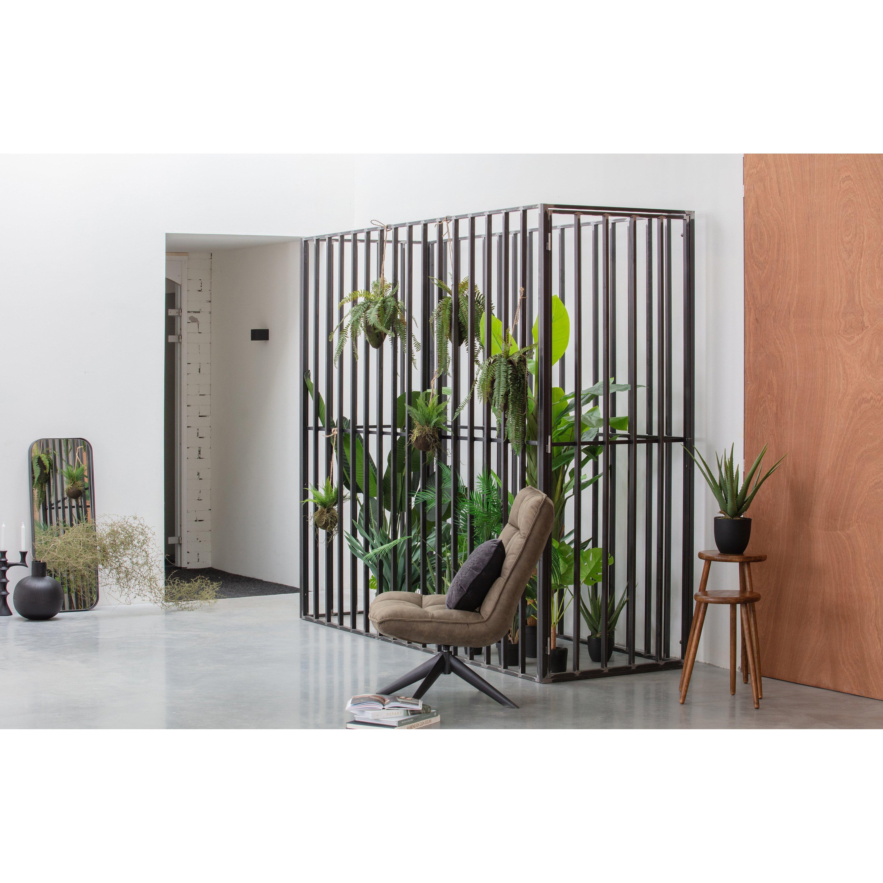 WOOOD Doutzen spiegel metaal zwart 110x40cm