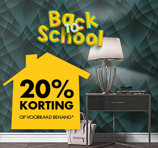 20% korting op voorraad behang 