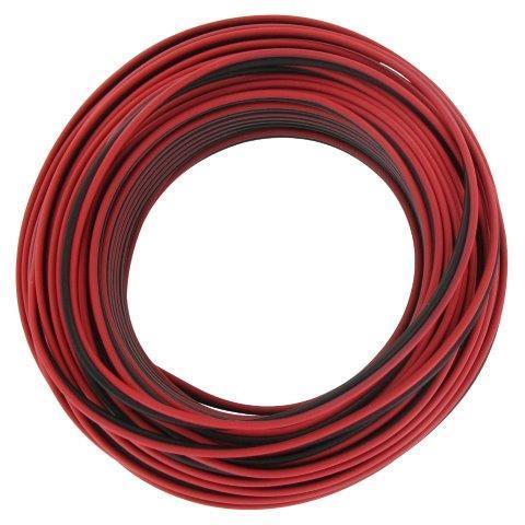 Luidsprekersnoer 2X05mm. zwart/rood 25 meter