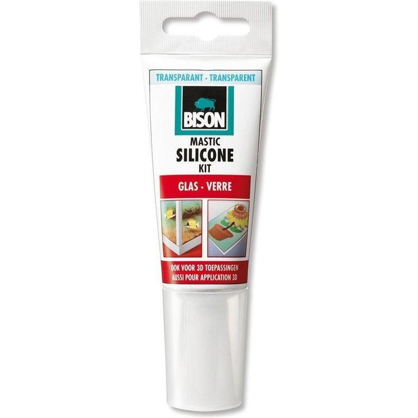 Bison siliconenkit glas 60 ml. transparant