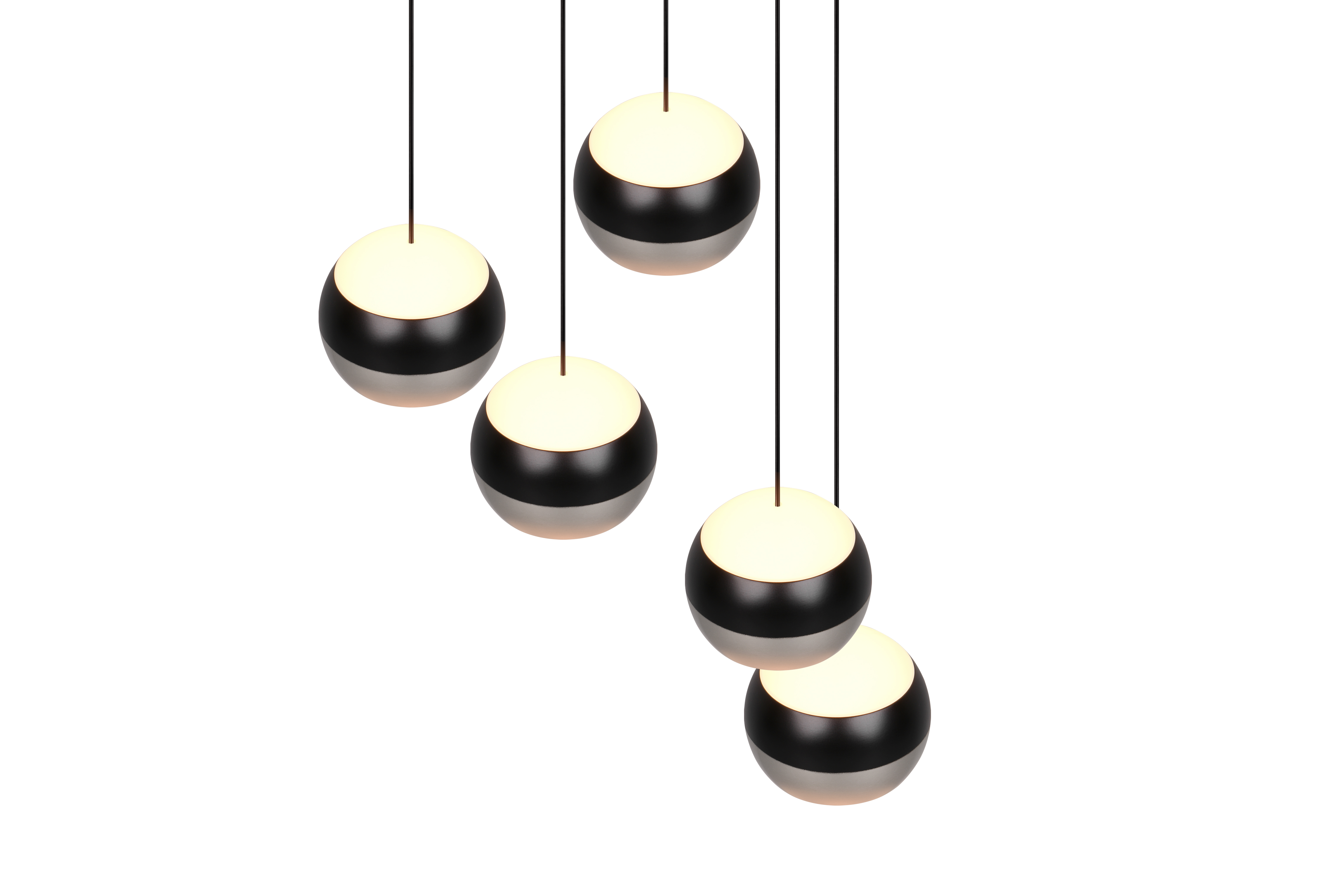 Trio Select hanglamp Orbit 5-lichts rond nikkel mat