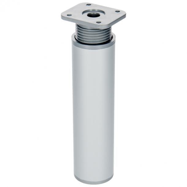 Duraline meubelpoot verstelbaar rond alu 4x15-18cm grijs zilver 10pp