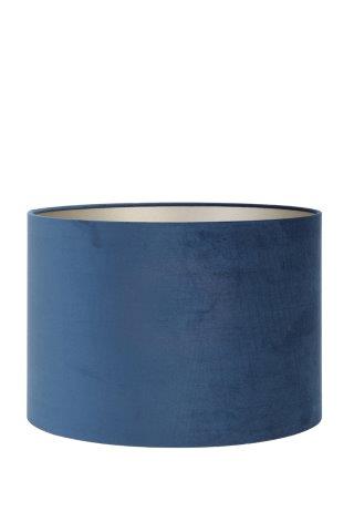 Light & Living kap cilinder Velours blauw