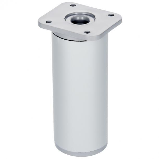 Duraline meubelpoot verstelbaar rond alu 4x10-13cm grijs zilver 10pp