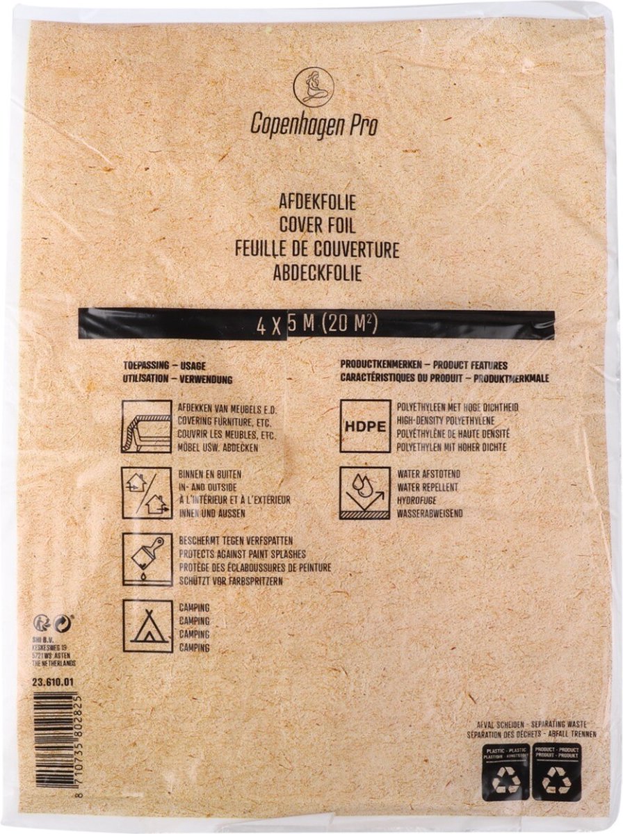 Copenhagen Pro afdekzeil HDPE 4x5m 6mu transparant