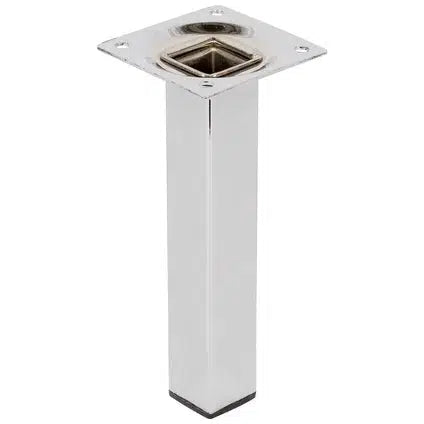 Duraline meubelpoot vierkant staal 2,5x2,5x15cm chroom 4pp