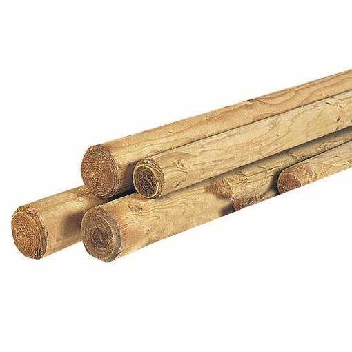 Ronde paal 6x150 cm. 1 zijde gepunt