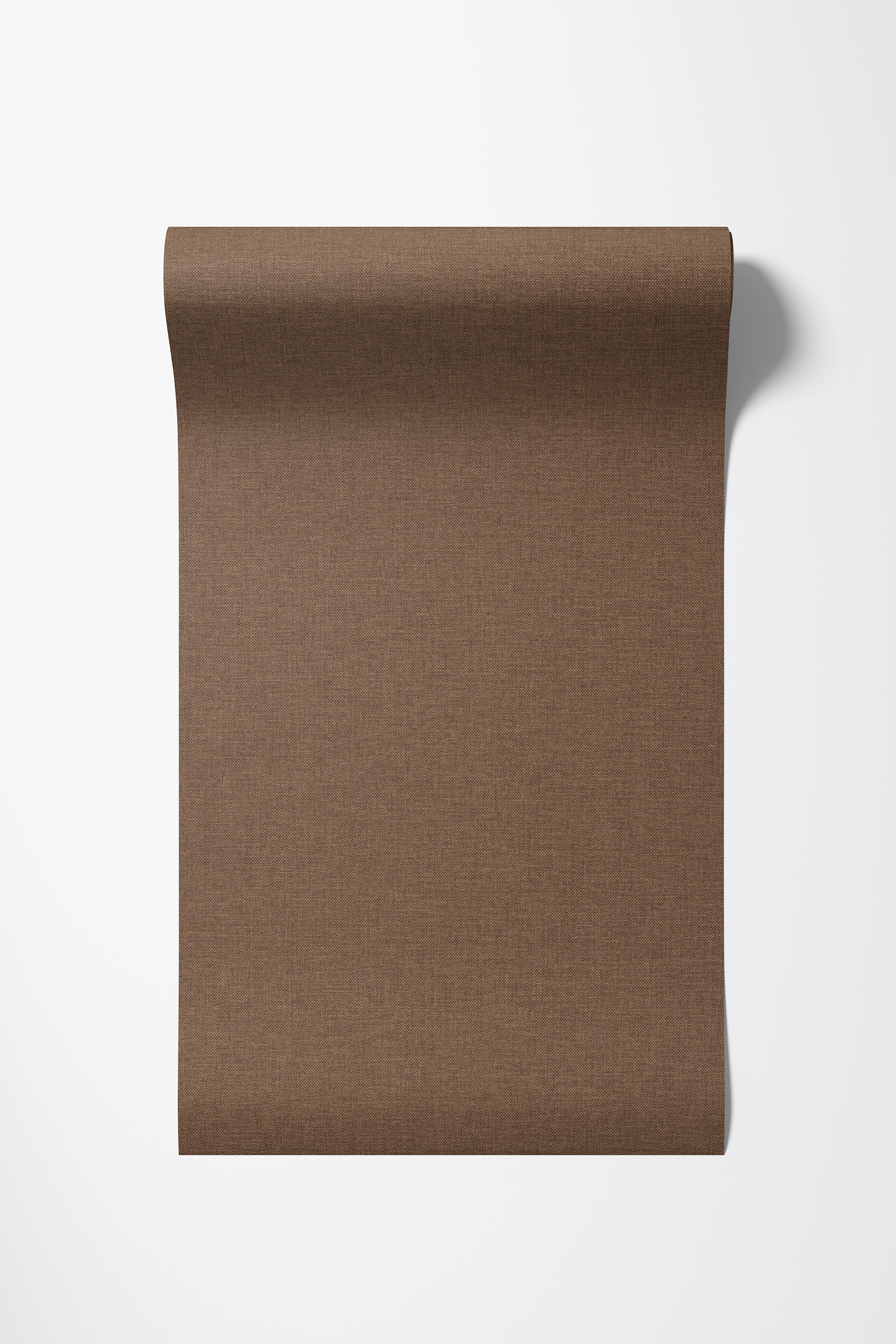 Dutch Wallcoverings Vliesbehang Linnen Touch uni bruin met.