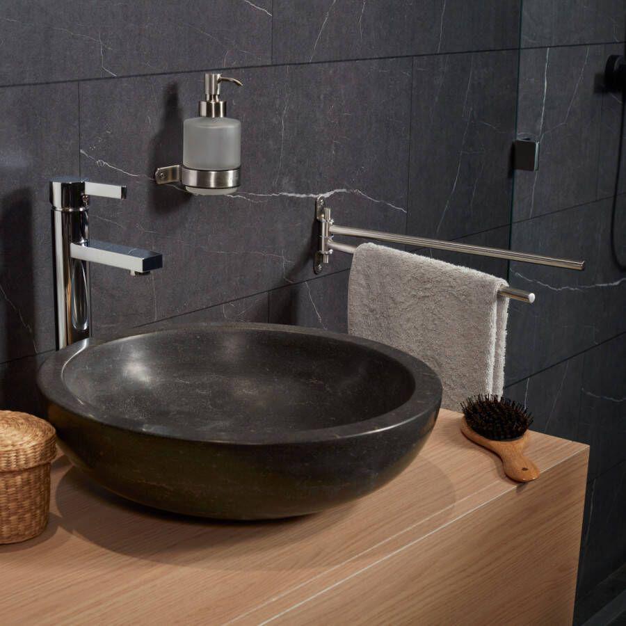 Haceka IXI dubbele handdoekhouder draaibaar RVS geborsteld 39cm