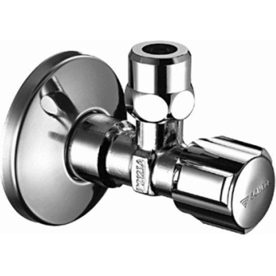 Schell hoekstopkraan Comfort 1/2" met rozet chroom
