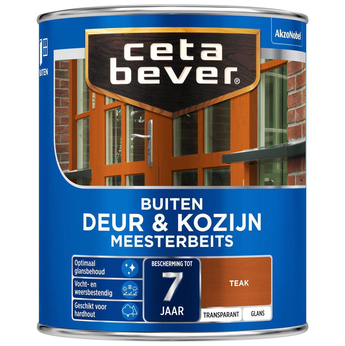Ceta Bever Deur & Kozijn meesterbeits transparant glans 085 teak 750 ml.