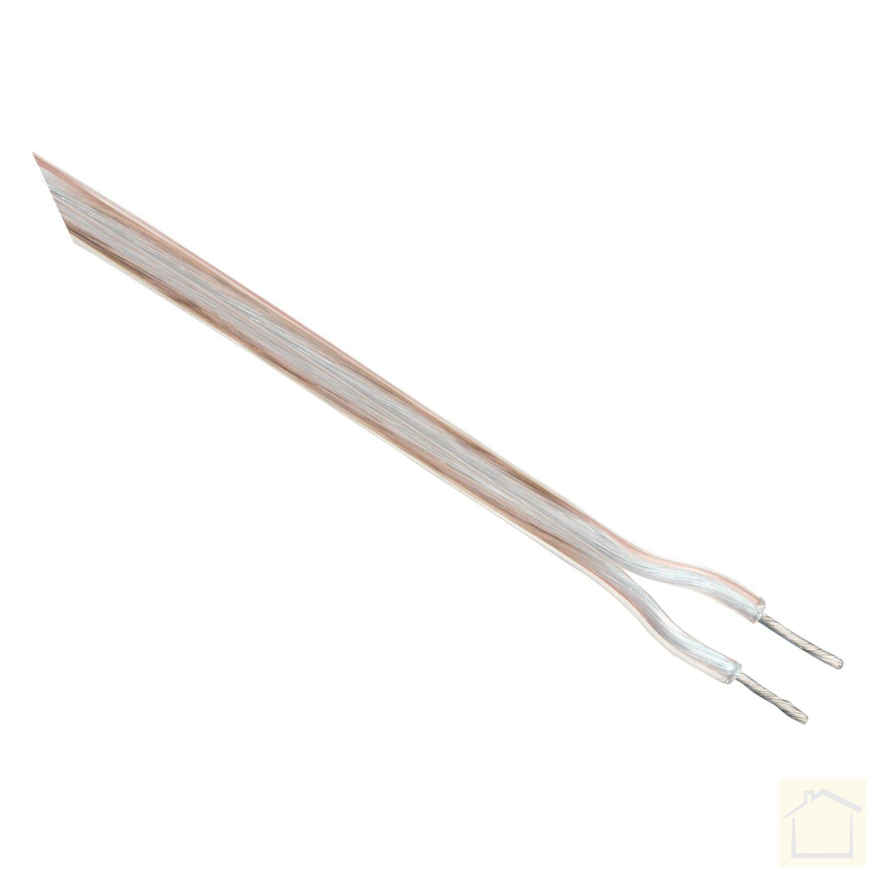 Tweelingsnoer zwakstroom tot 42 volt 2 x 0,75 mm. transparant (5 meter)