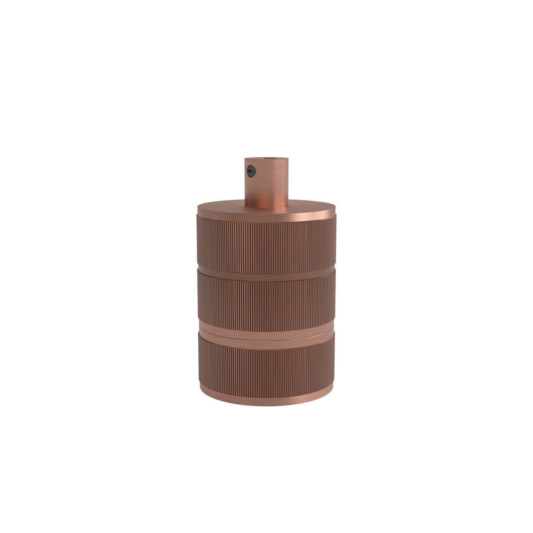 Calex lamphouder E27 aluminium 3 rings model matt copper, cylinder cable clamp, max.250V-60W