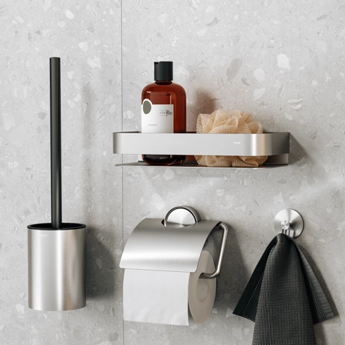 Tiger Ace Toiletrolhouder met klep RVS geborsteld