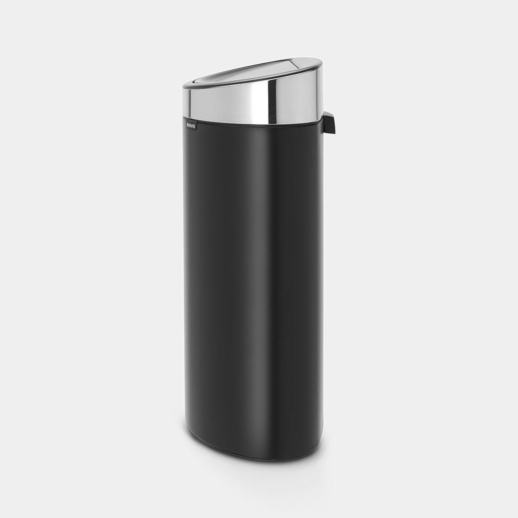 Brabantia Touch Bin afvalemmer 40 ltr. Matt Zwart - Matt Steel Fingerprint Proof