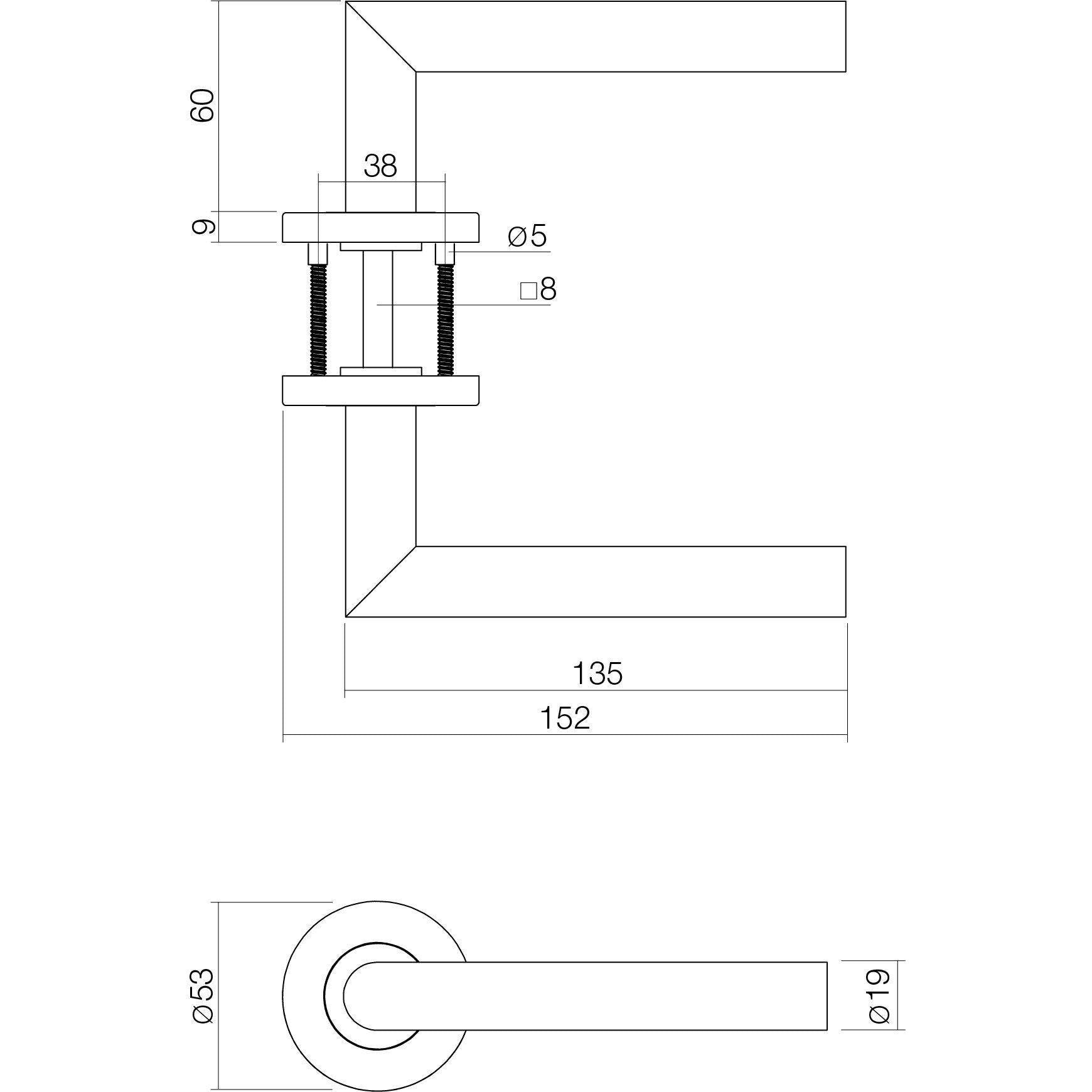 Deurkruk Hoek90 basic RVS geborsteld