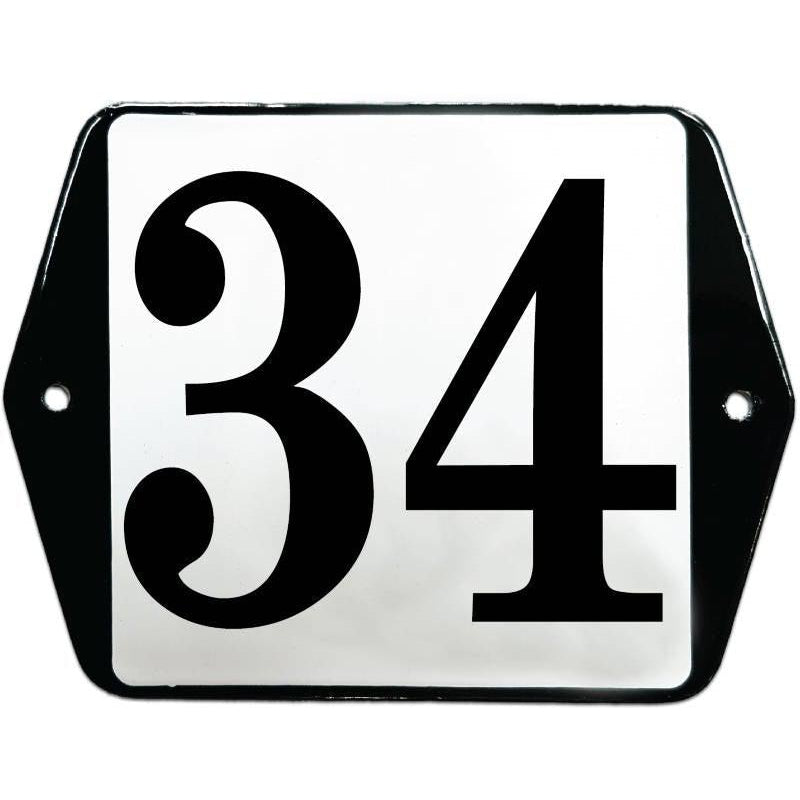 Emaille Huisnummer 10x10 - 34
