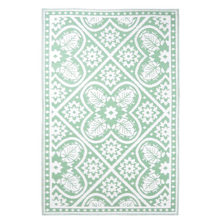 Esschert Design Tuintapijt tegels groen wit S 182x122 cm.