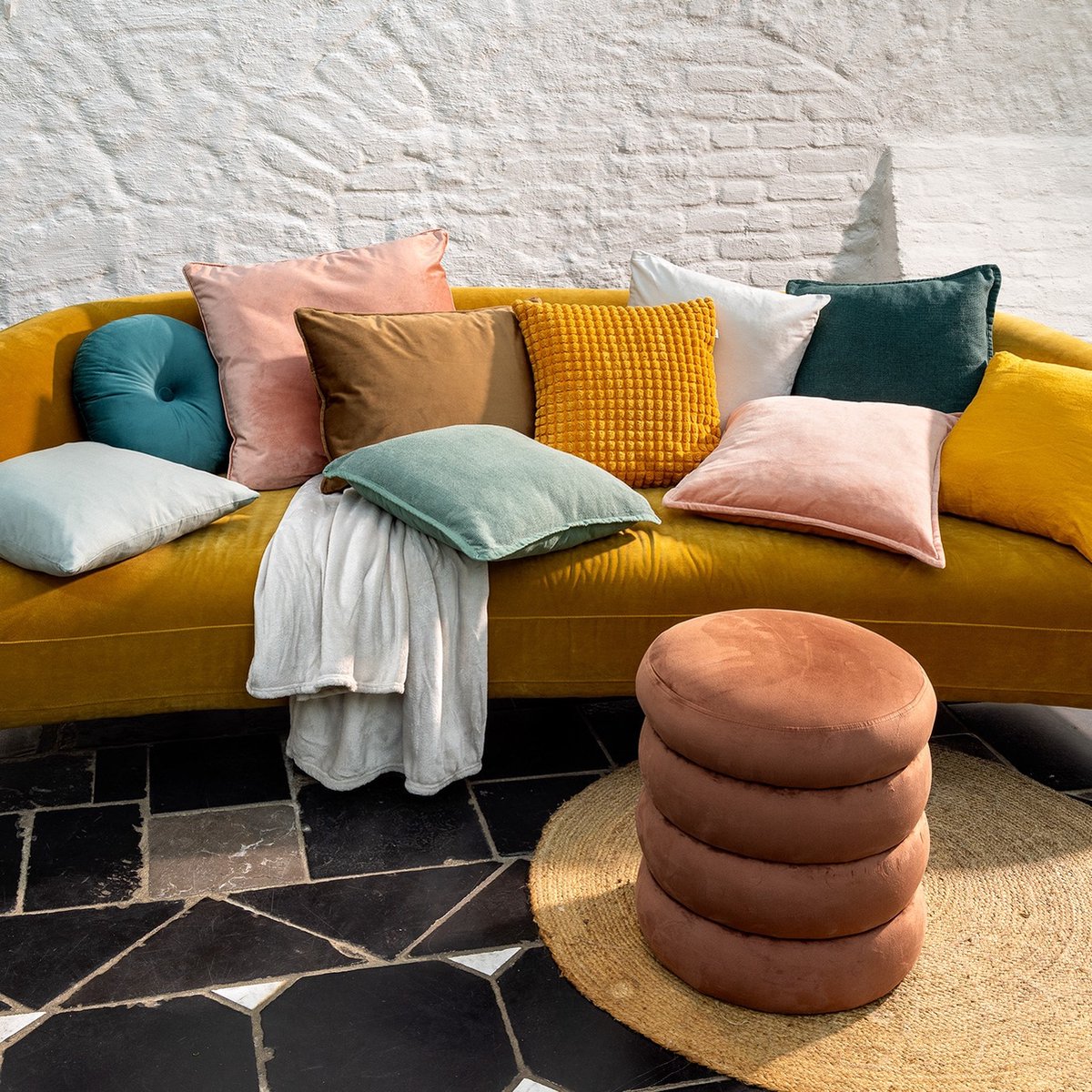 Dutch Decor sierkussen Caith Muted Clay roze  B50 × H50 cm