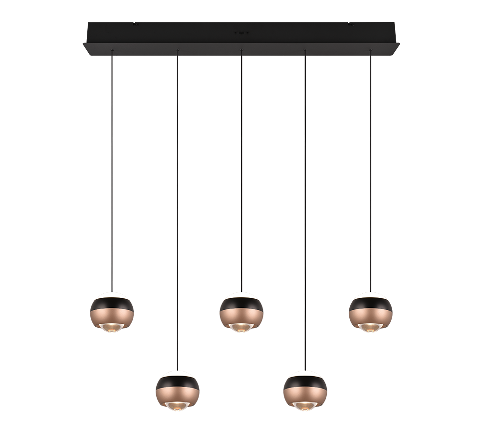 Trio Select hanglamp Orbit 5-lichts metaal mat zwart