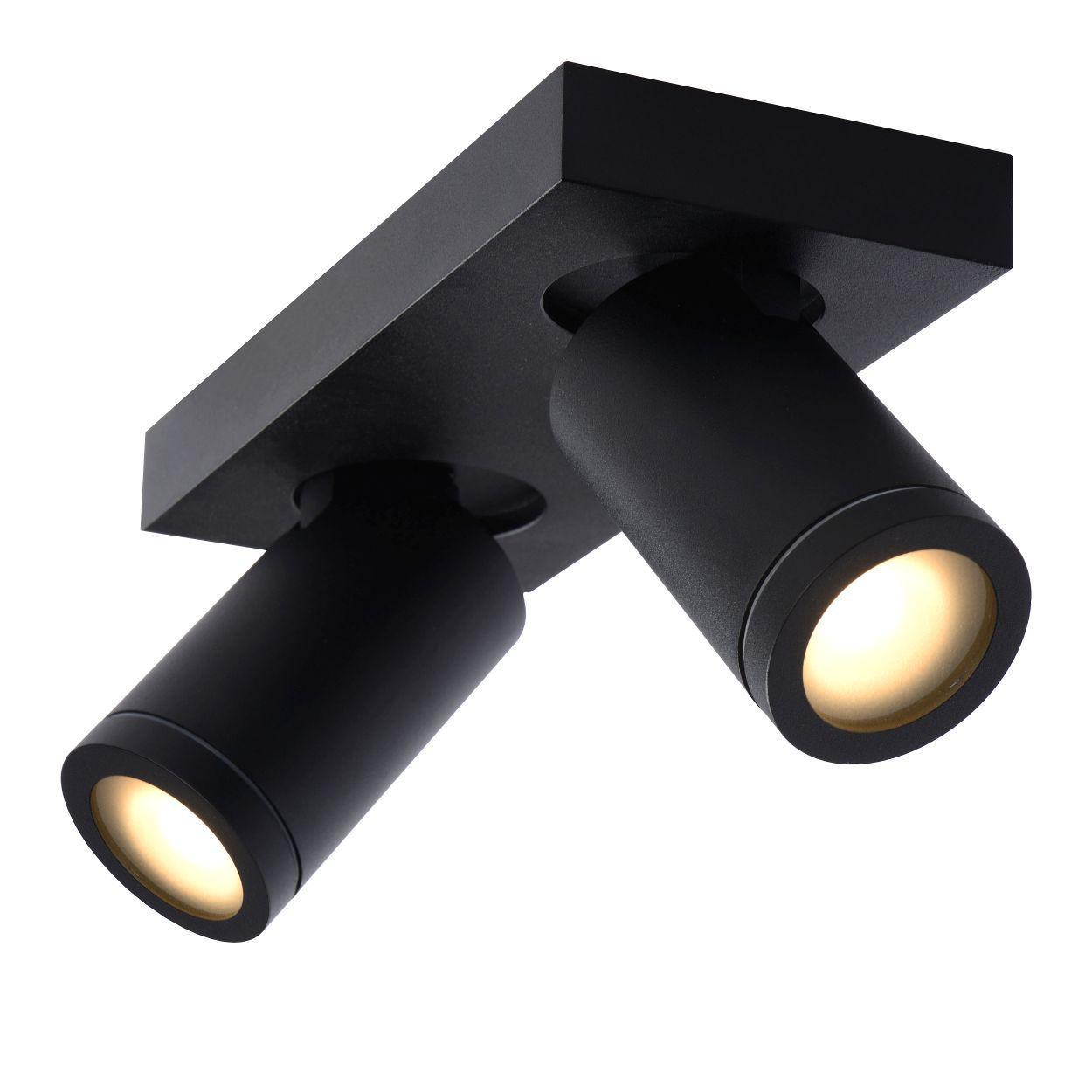 Lucide Taylor plafondspot badkamer LED Dim to warm GU10 2x5W zwart
