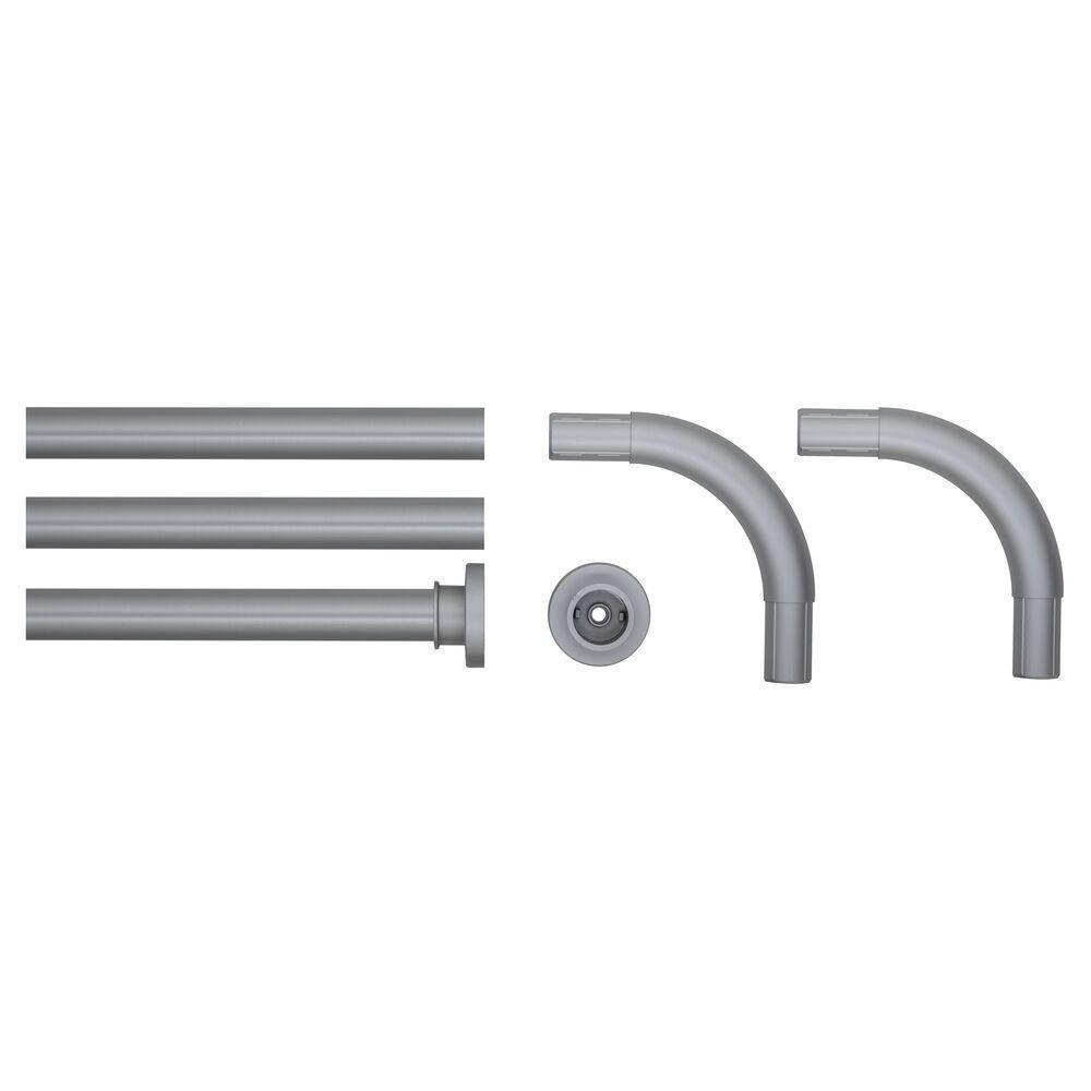 Sealskin Seallux douchegordijnstang Combi RVS mat aluminium