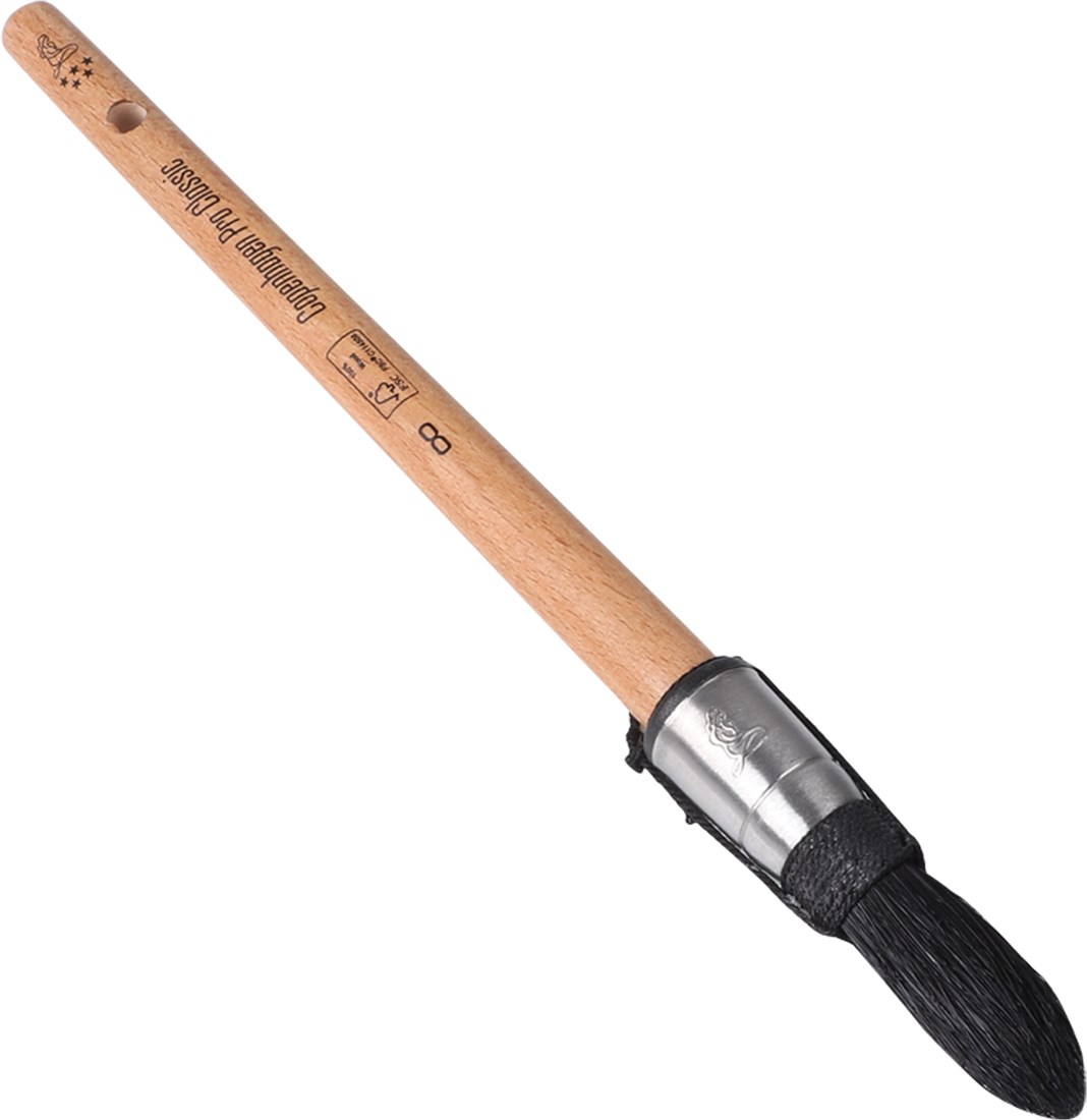 Copenhagen Pro Classic patentpuntkwast zwart chinees varkenshaar maat 8