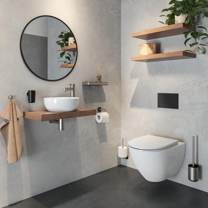 Tiger Cooper toiletborstel met houder RVS geborsteld/zwart