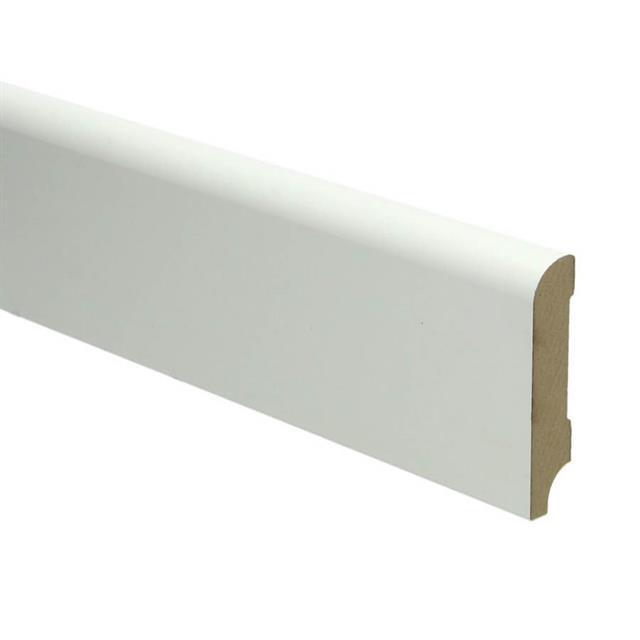 MDF koloniale plint 70x15 wit voorgelakt RAL 9010 240cm.