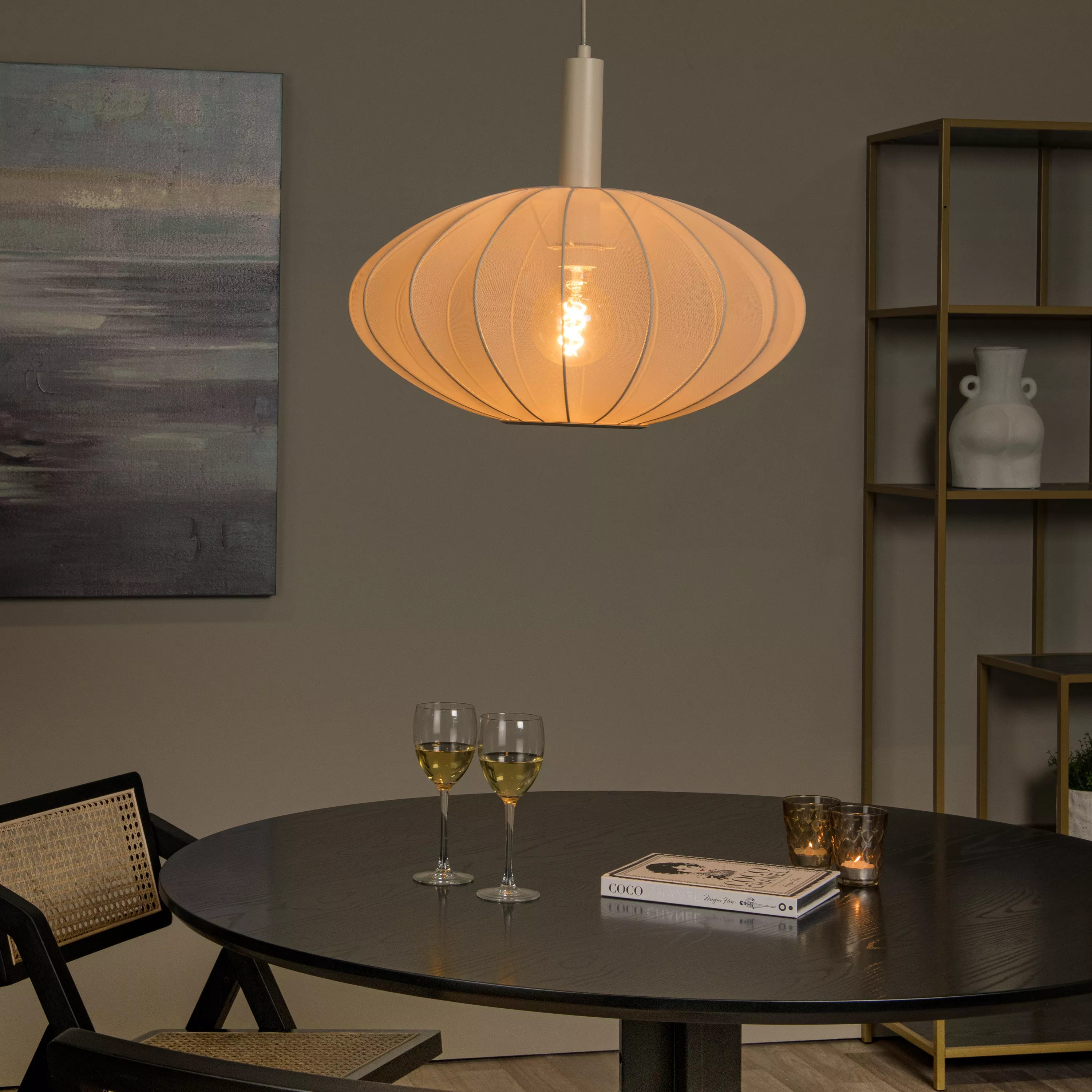 Lucide CORINA - Hanglamp - Ø 50 cm - 1xE27 - Beige