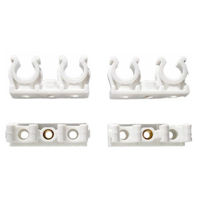 Dubbele clip koperbuis 12mm 4 st.
