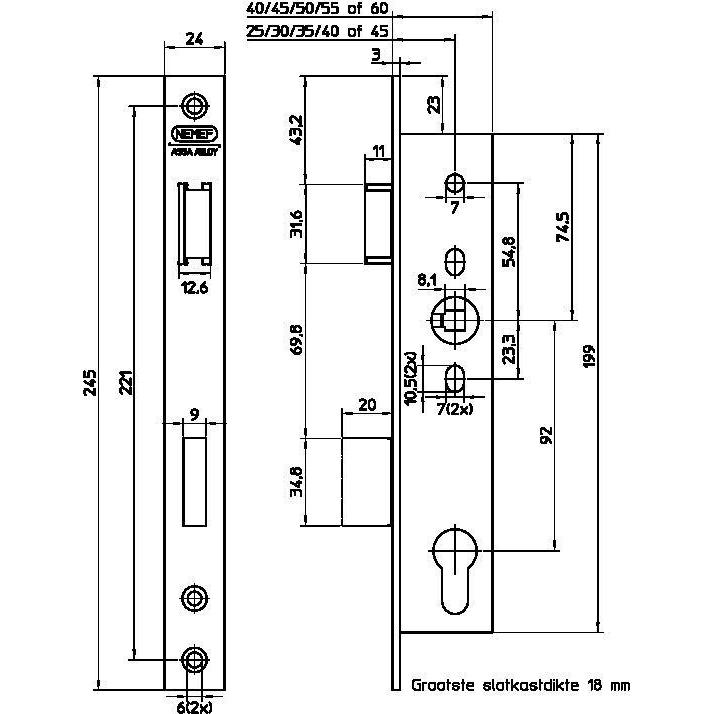Nemef smalslot BSW 9605/07-45 PC92 RS