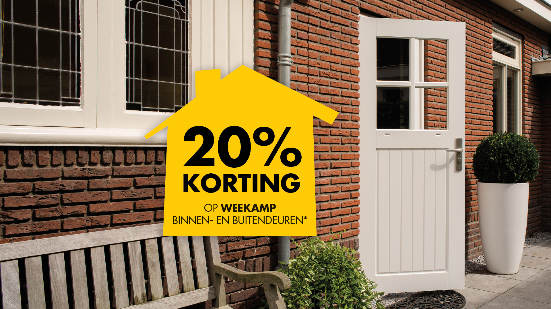 20% korting op binnen- en buitendeuren van Weekamp