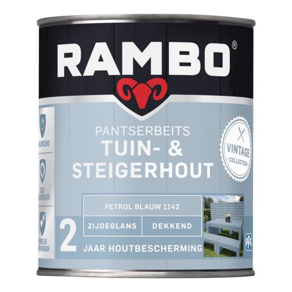 Rambo pantserbeits tuin&steigerhout zg dekkend p.blauw 1142 750 ml.