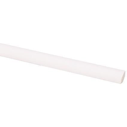 Kwartronde lat grenen gegrond 13x13mm wit 270 cm.