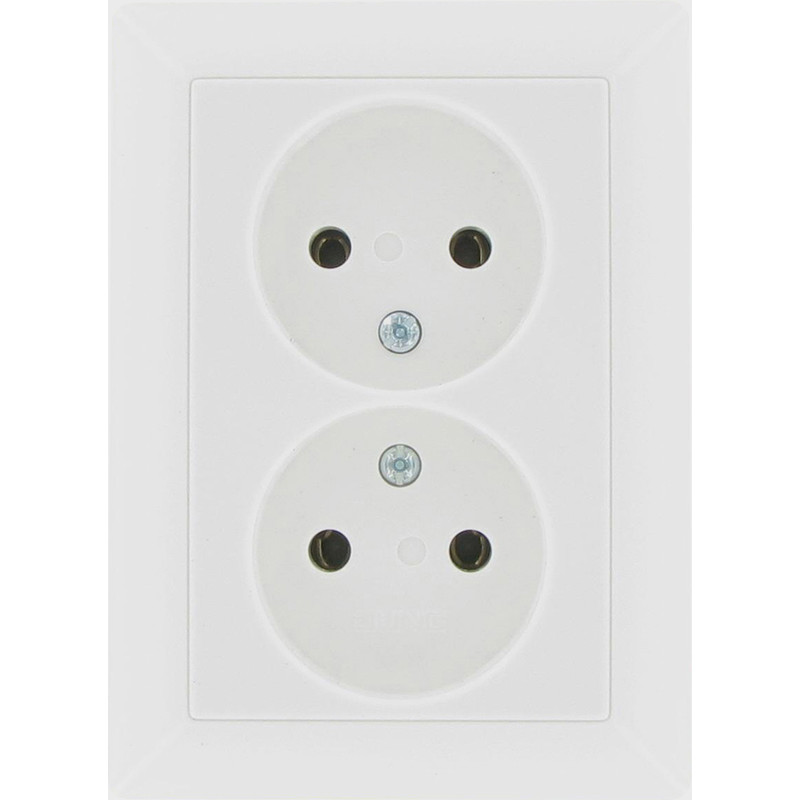 Jung wandcontactdoos AS500 inbouw 2-voudig alpine wit
