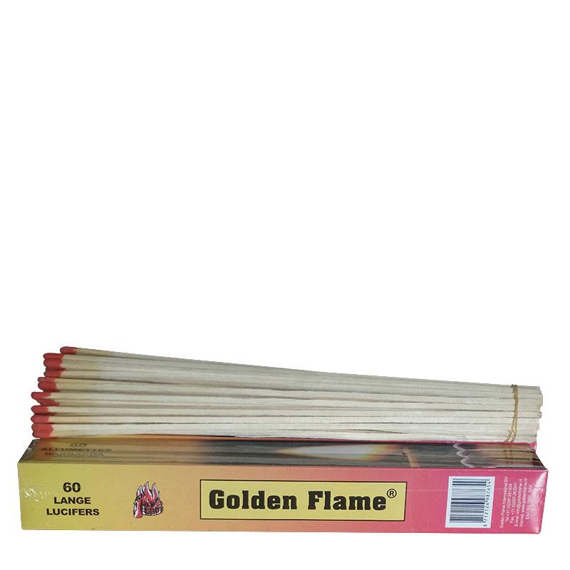 Golden Flame lucifers lang (60 stuks)