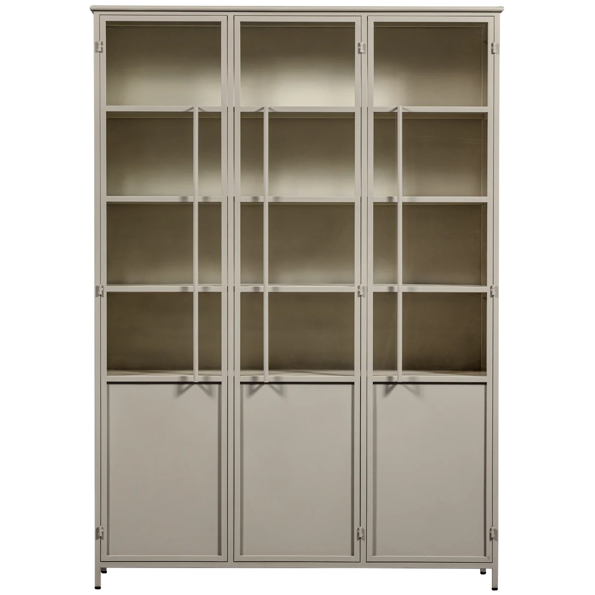 WOOOD EXHIBIT XL 3-DEURS VITRINEKAST METAAL ZAND